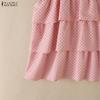 ZANZEA Women Polka Dot Print Casual Off Shoulder Sleeveless Vest Tops