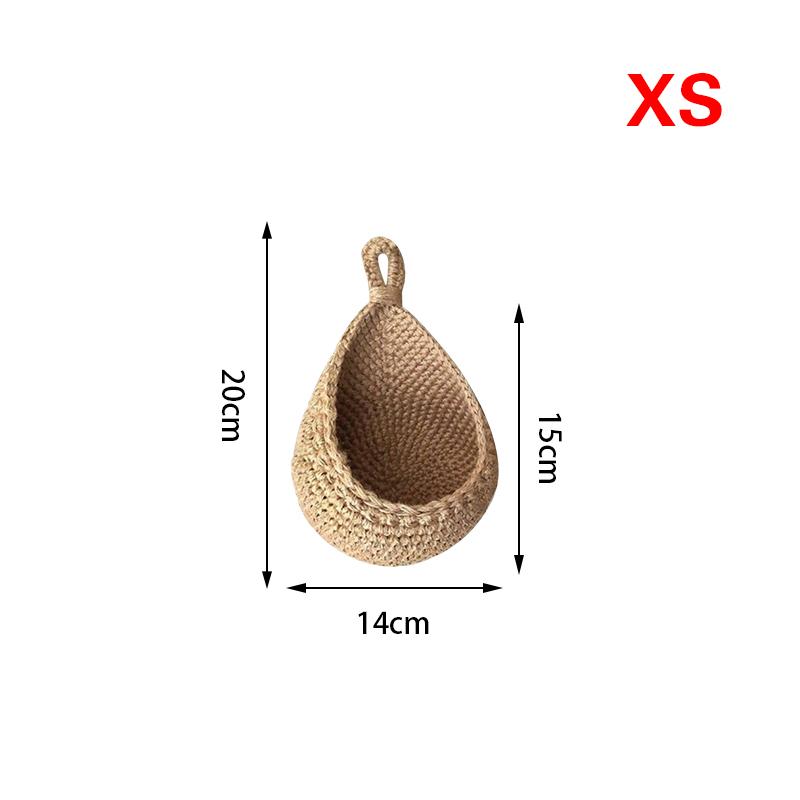 1PC Natural Rope Kitchen Hand Woven Storage Basket Home Wall Hanging Basket Vegetable Storage Baskets Potato Flower Fruit