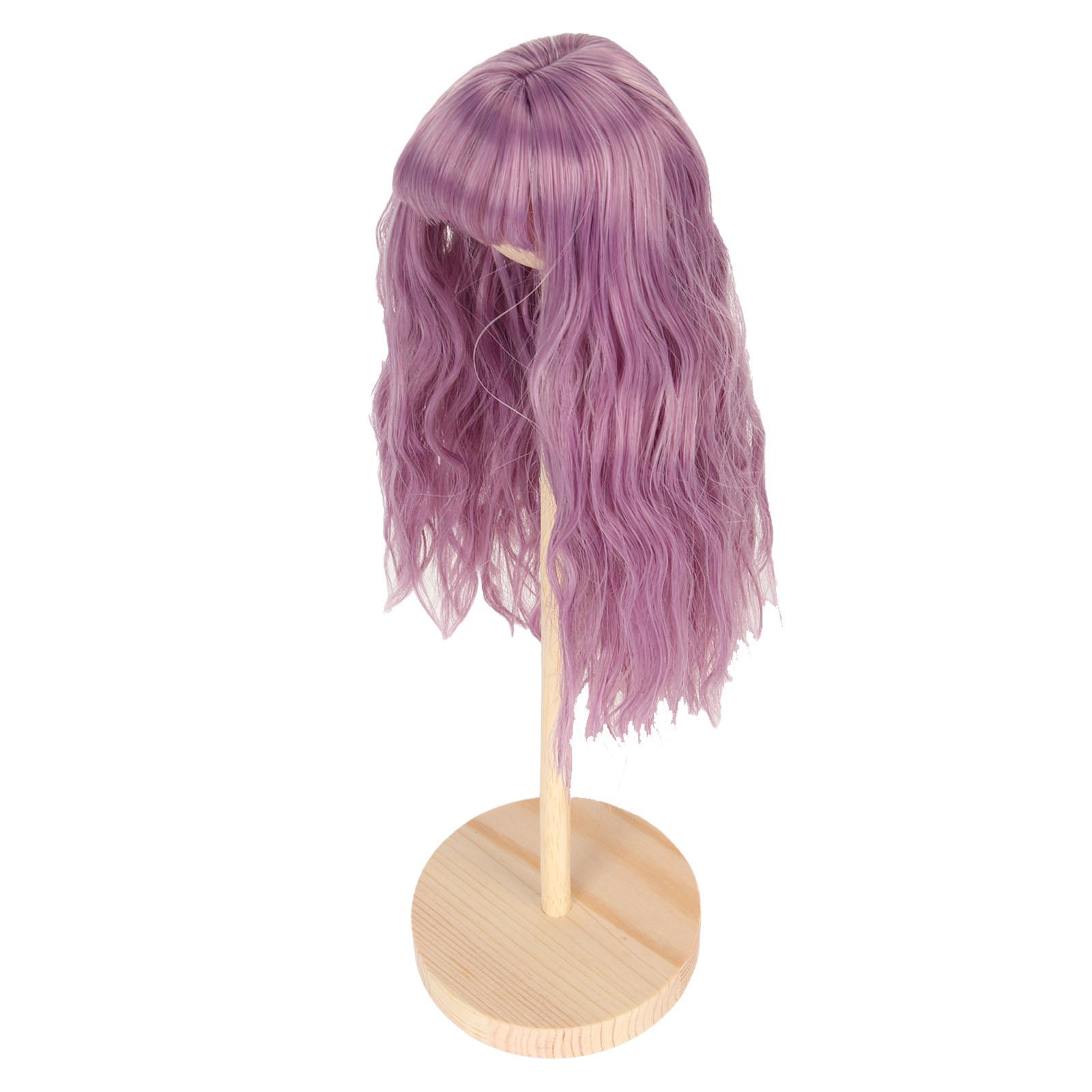 

Кукольный парик из искусственного высокотемпературного шелка, длинные вьющиеся волосы для куклы 16 15,5‑17 см, фиолетовый фиолетовый