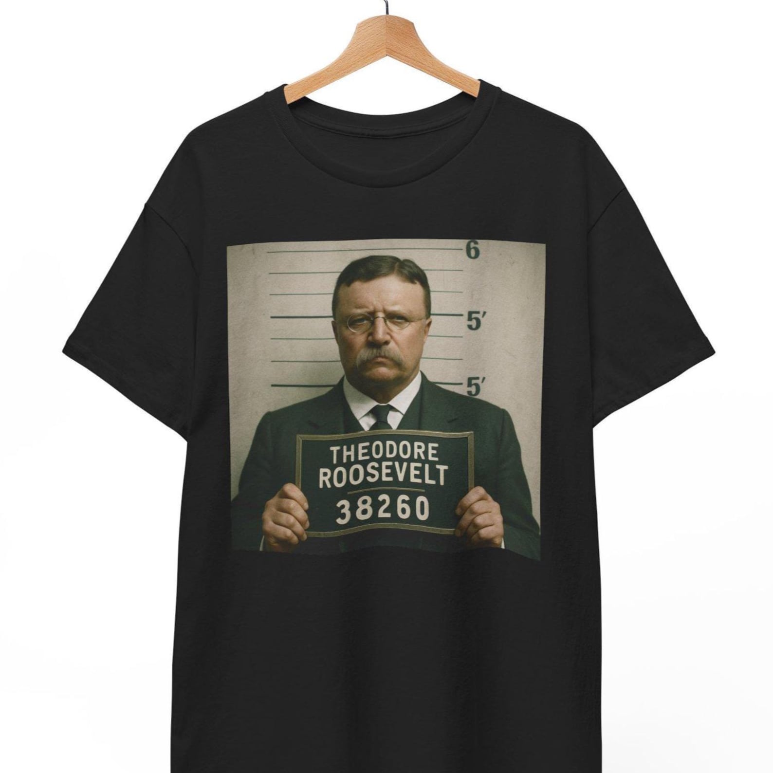 Theodore Roosevelt Mugshot T-Shirt: Funny History Meme Tee XL
