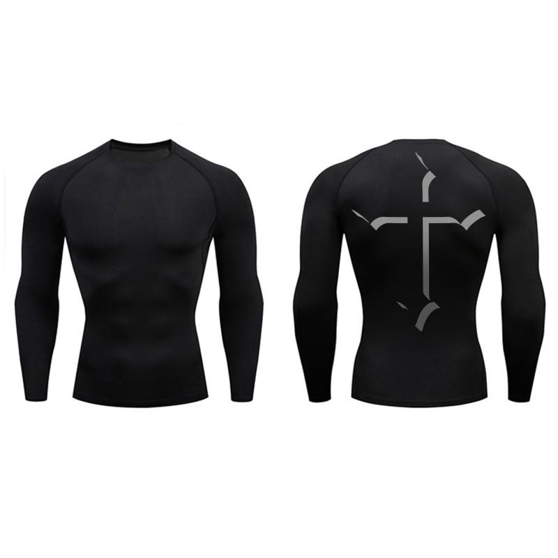 Cross Print Compression Shirt for Men Christian Sporty Quick Dry Tshirt Tees Tops Gym Workout Fitness Undershirts Baselayers
