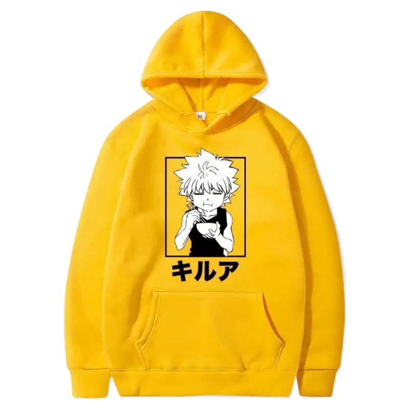 Killua Zoldyck Japanische Animation Herren Kapuzenpullover Herbst Sweatshirt Herren Damen Modemarke Design Pullover Herren Kapuzenpullover Fleece