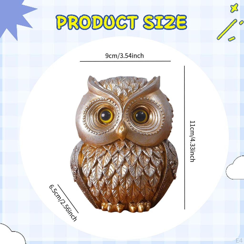 Adorable Owl Ornament Statue Decoration Landscape Miniature Fairy Garden Sculpture Birds