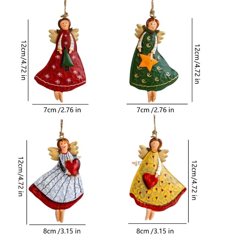 Antique Style Metal Angel Hanging Decoration Festival DIY Craft Holiday Hanging Decors Gift For Christmas Season