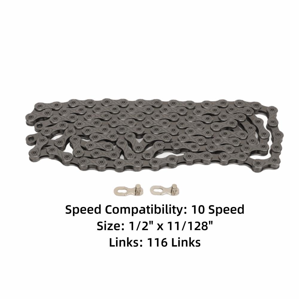116 Links Mountain Bike Chain 10 Speed Replacement Chain Durable Cycling Chain Drivetrain Repair