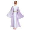 Girls Ancient Greek Roman Cosplay Costume Long Sleeve Golden Embroidery Dress Tulle Patchwork Halloween Gown