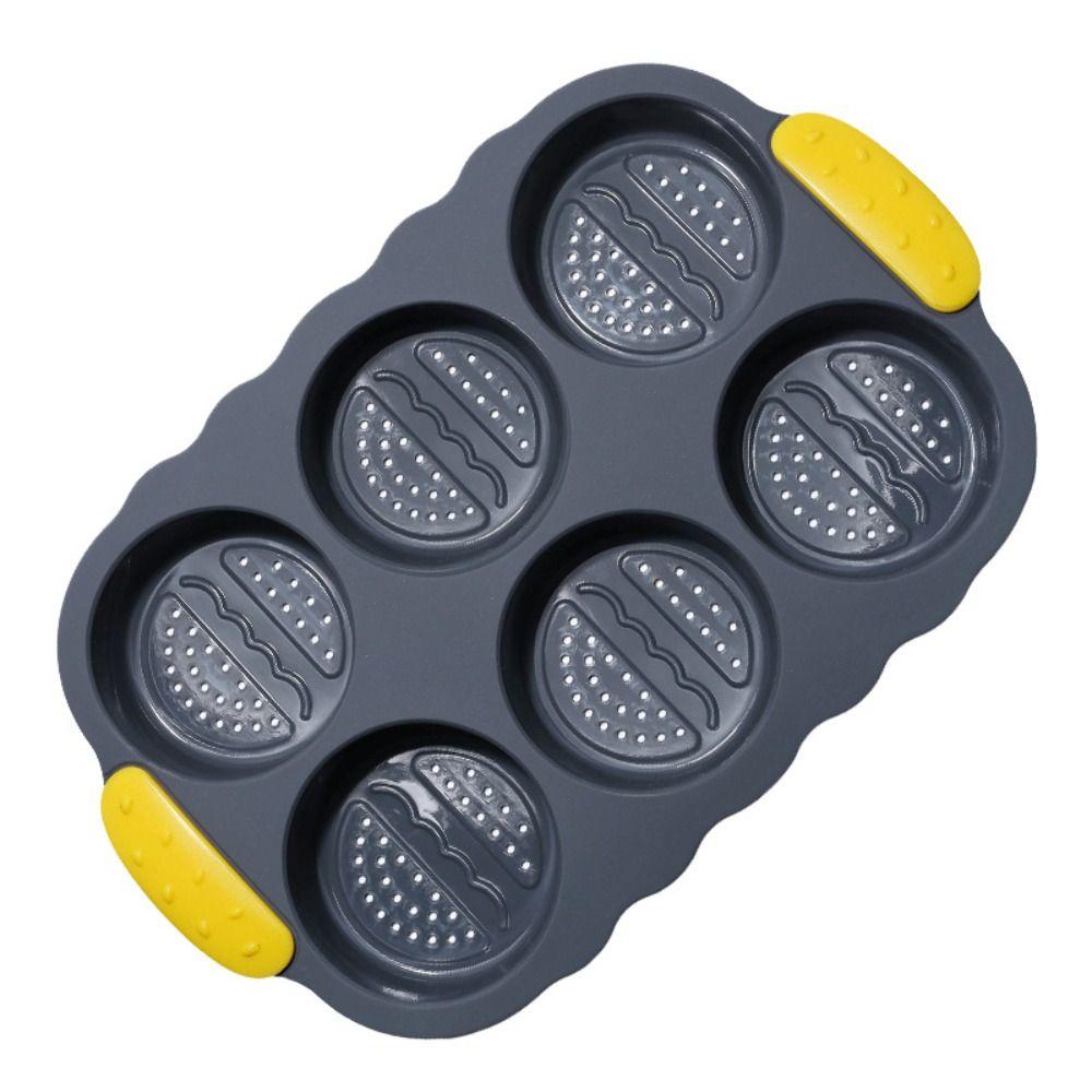 Non-stick Silicone Baking Pan Heat Resistant Burger Bun Maker Reusable Oven Baking Plate  Household