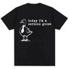 Heute spiele ich ein ernstes Gänse-T-Shirt mit lustigen Emojis, Unisex, lässig, locker, kurzärmelig, für den Sommer