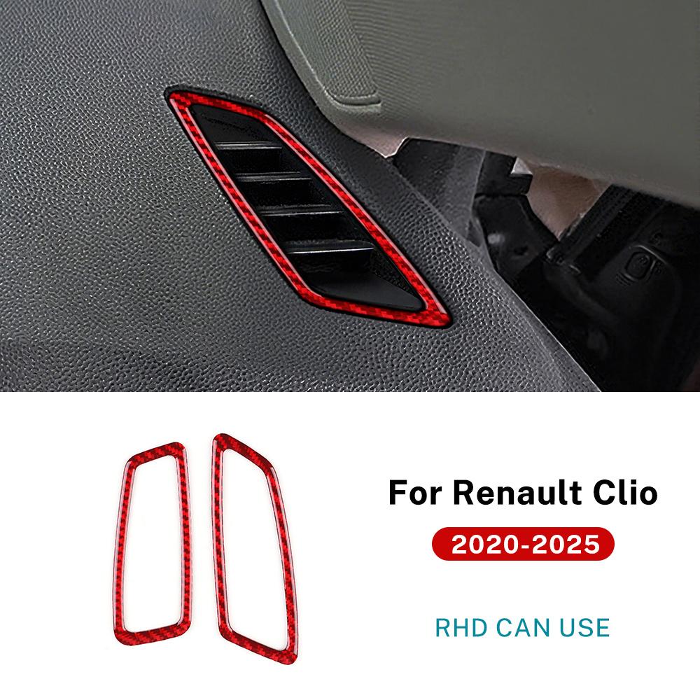 Real Soft Carbon Fiber Sticker For Renault Clio 5 MK5 2020 2025 2025 2025 2025 2025 LHD RHD Car Air Outlet Side of Instrument