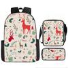 Christmas Backpack, 3D Digital Printed Backpack, Shoulder Bag, Pencil Case, Three-Piece Set
