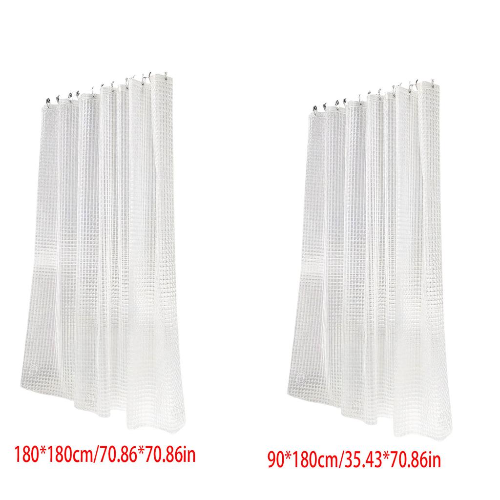 Semi Sheer Plastic Bathroom Shower Curtain Waterproof Mould Proof Quick Drying Washable Long Shower Liner for Home Decors