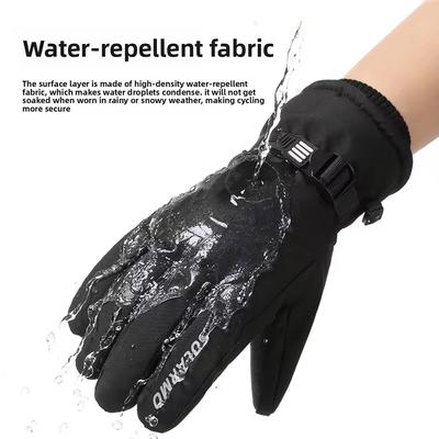 Gants de Ski Homme Hiver Écran Tactile Imperméables Doublure Cachemire Épais Antidérapants Gants de Moto d'Extérieur