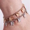 Rhinestone Butterfly Anklets Colorful Crystal Anklet Bracelet for Women Girls Streetwear Shiny Silver Fashion Foot Jewelry New