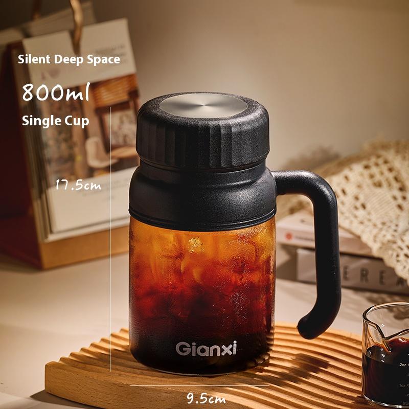 

Gianxi Coffee Cup Women S Personal Use Large Capacity High Appearance Water Cup With Handle Heat-Resistant Glass Cup 800-1000ml