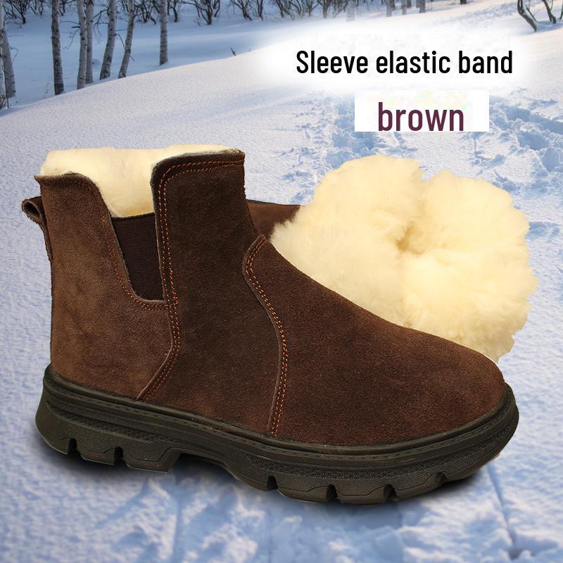 

Чоловічі зимові вовняні черевики-снігоходи хайтопи на товстій підошві, що захищає від холоду, на блискавці. Size 40