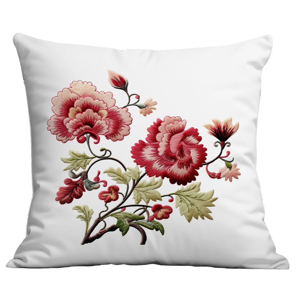 Spring and Summer Imitation Embroidered Flower Pillowcase Home Sofa Living Room Pillowcase New Style Pillowcase