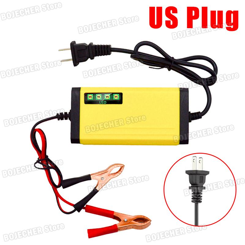

12V 2A Pulse Repair Intelligent Charger With Power Display 12V Car Moto Truck Battery Power Adapters For Lead Acid Battery EU US