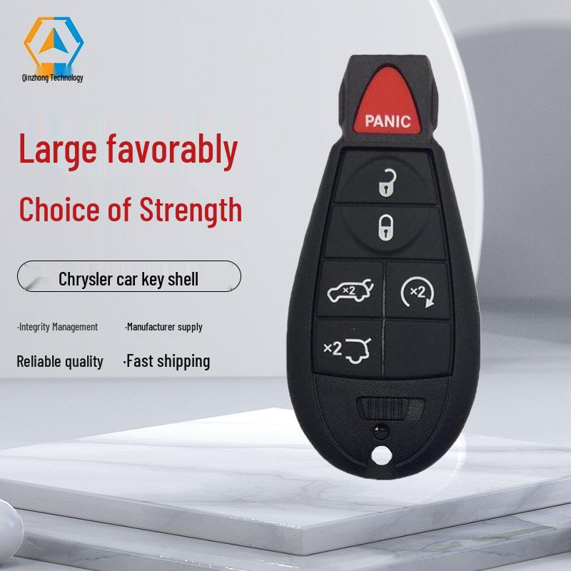 New Chrysler 5+1 Button Smart Key Shell for Select Chrysler Models