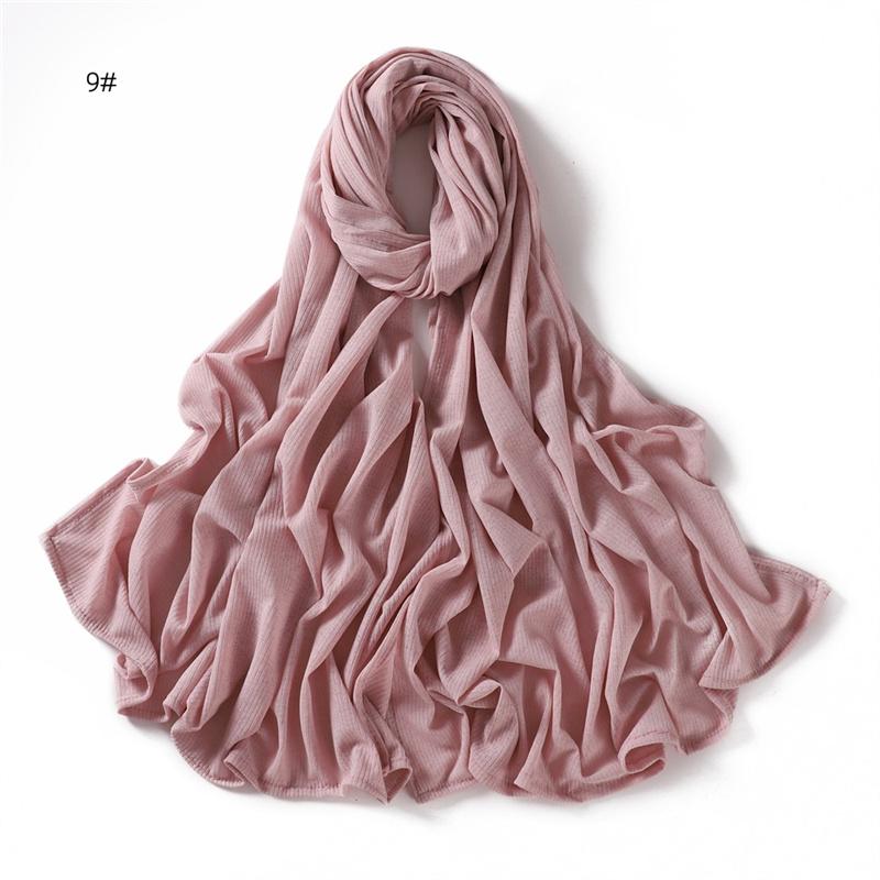 Einfacher Weicher Atmungsaktiver Ramadan Jersey Hijab Schal Wickeltuch Elastische Foulards Schal Arabischer Snood Islamischer Muslimischer Turban Stirnband 170*70cm