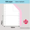 1000 Pages 190-2345 Dot Matrix Three-Part Color Continuous Receipt Paper with Two-thirds/One-third Split