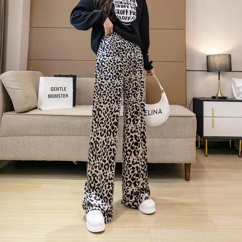 Women's Summer Ink Wash Tie-Dye Wide-Leg Ice Silk Pants