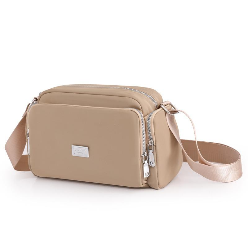 New women's bag nylon cloth shoulder bag simple and fashionable wide shoulder strap messenger bag large capacity lightweight small square bag