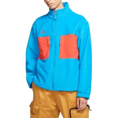 Colorblock Logo Stehkragen Reißverschluss Langarmjacke Herrenjacken Blau BQ7198-411