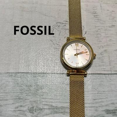 Used FOSSIL Watch Gold Color Ladies Quartz Watch with Box