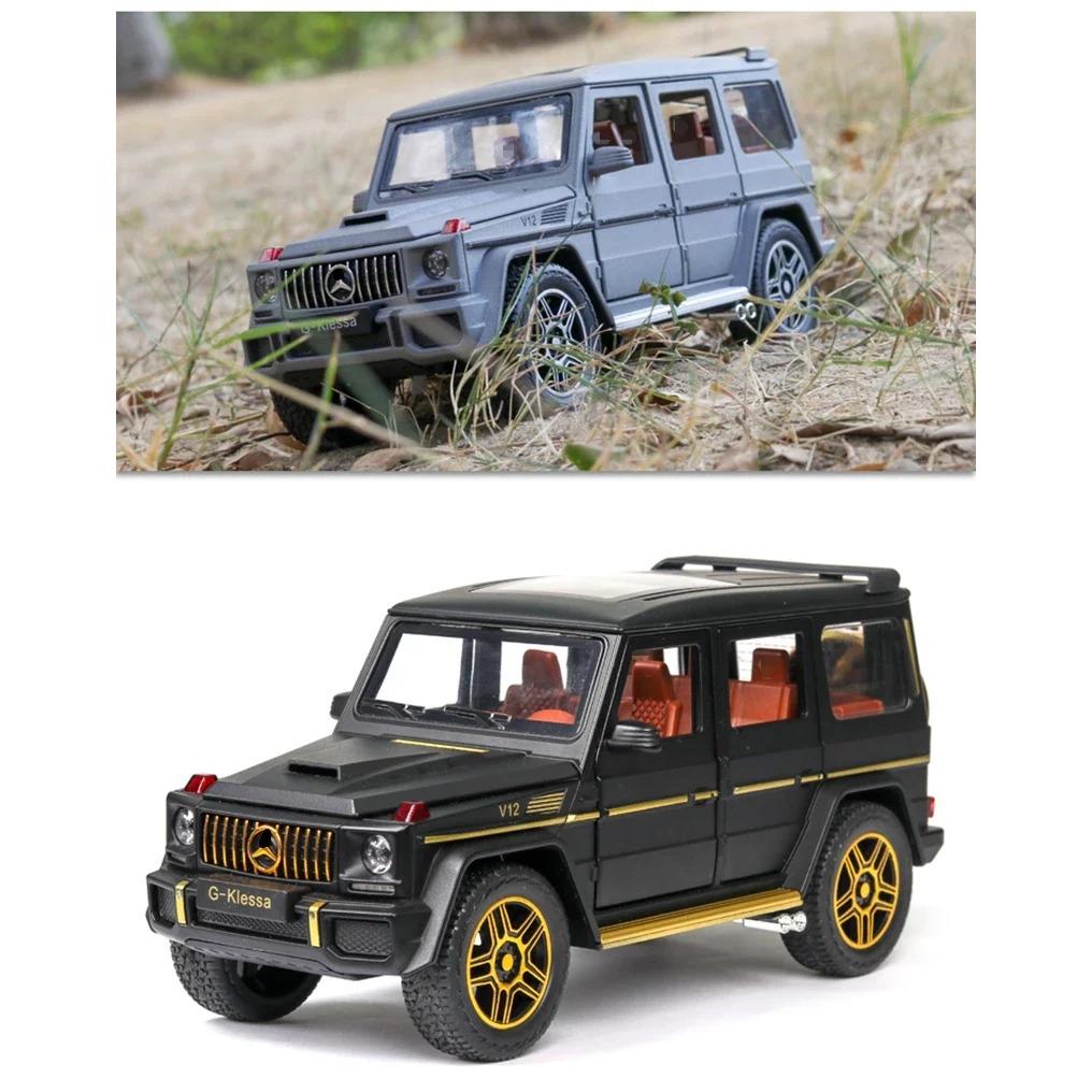 1/24 Benz G63 SUV Model auta ze slitiny Diecast & Hračka Kovové terénní vozidlo Model auta Simulace Zvuk Světlo Sběratelská hračka Dárek