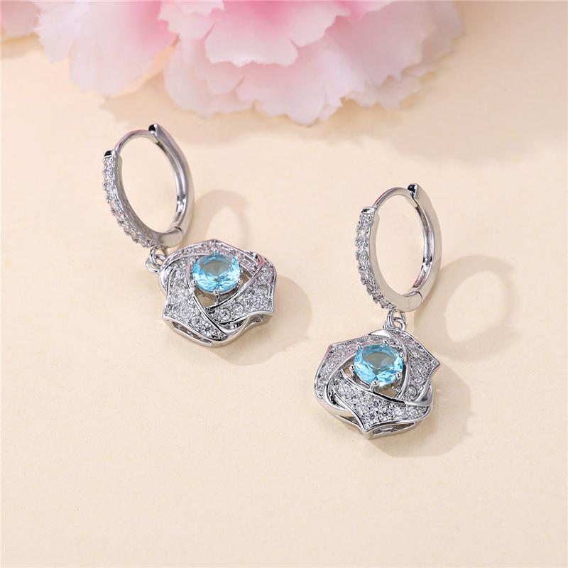 

Изысканные серебряные геометрические треугольные серьги-подвески для женщин, банкетных вечеринок, синие серьги в подарок морской синий