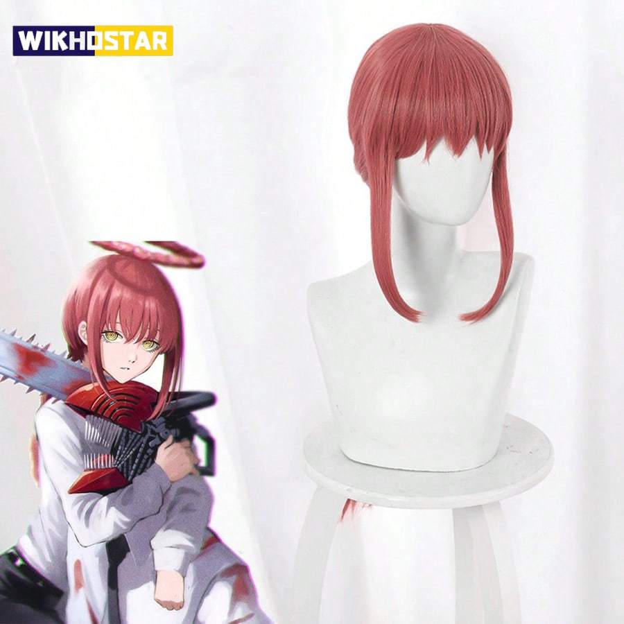 Peluca Larga Rosa Oscuro Pelucas Sintéticas de Anime para Cosplay Con Una Trenza Resistente al Calor Pelucas Sintéticas para Cosplay Fiesta de Halloween