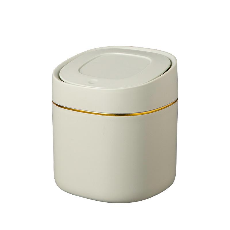 Popular Mini Desktop Trash Can with Pop-Up Lid for Bedside Table
