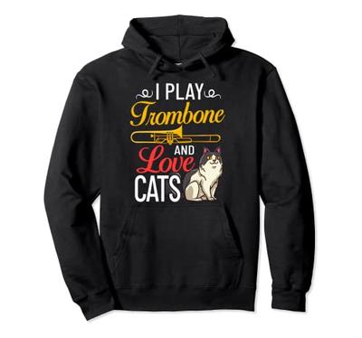 Kat Trombone Muziek Koperblaasinstrument Speler Hoodie