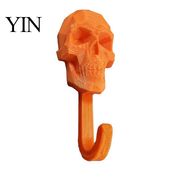 Stabiler PLA Totenkopf Hänger Wandhaken, 3D Gedruckter Gotischer Dekorativer Klebe Haken Halter für Schlüssel, Schwerlast Hakenhalter, Montierter Aufbewahrungs Organizer für Zuhause Schlafzimmer