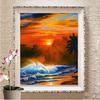 Diamantová malba Plný Kulatý Čtvercový Kulatý Vrták Západ Slunce Tsunami DIY Diamantové vyšívání Křížkový steh Přímořská scenérie Mozaika Ručně vyráběný dárek Domácí dekorace
