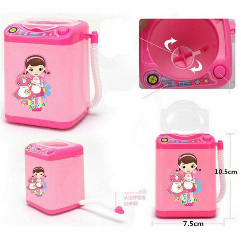 Charming And Practical Mini Electric Washing Machine Dollhouse Toy For Makeup Brush Cleaning