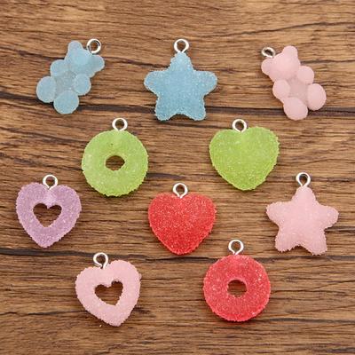 Candy Style Star Pendants Metal Ring Pendants DIY Jewelry Making Necklaces Earrings Craft Accessories