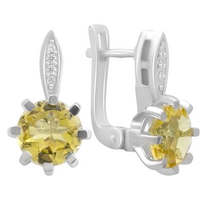 Silver Earrings with Citrine Nano 3.142ct (2190035)