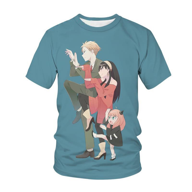 Frühling und Sommer Spion Spielhaus Anime T-Shirt lässiger Rundhalsausschnitt Kurzarm Amazon Street Hip Hop T-Shirt