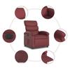 Electric Recliner Chair Burgundy Synthetic Leather