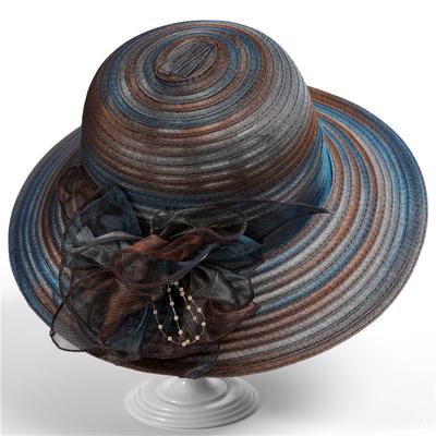Sombrero de sol de color sólido para mujer, elegante sombrero de cúpula con decoración floral, sombrero de pescador floral plegable anti-UV para primavera y verano, regalo perfecto para el Día de la Madre