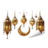 Autocolante de Perete Multicolor Eid Mubarak Felinar Castel Stea Lună Ramadan Kareem Decaluri Accesorii Murală de Perete Eid Al-fitr