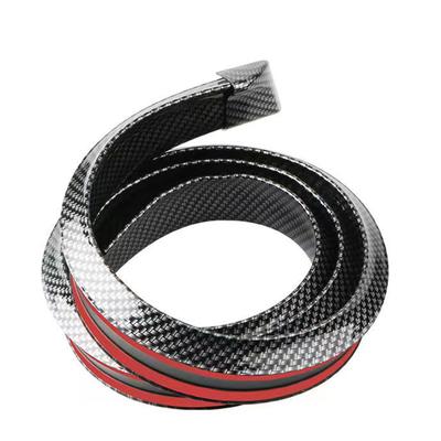 Universal Spoiler Car-Styling 5D Carbon Fiber Spoilers with Glossy Black Pattern Punch-Free Installation 1.5M