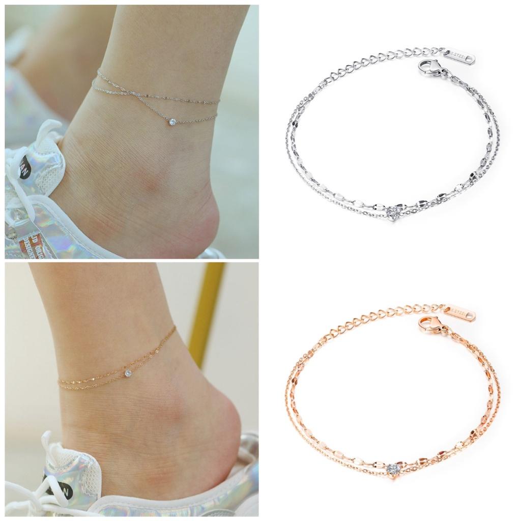 Ankle Zirconia Women Simple Fashion Jewelry Versatile Accessory Girl Chain Gifts
