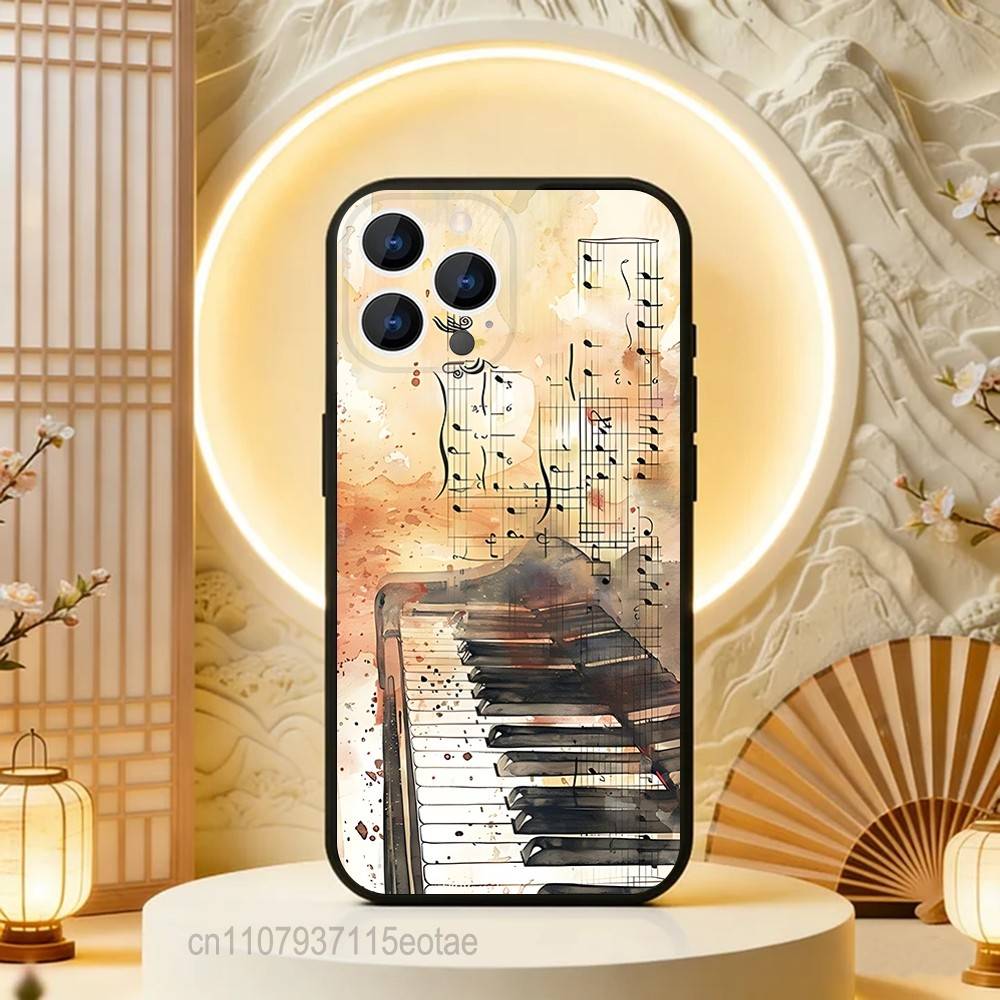 

Piano Classical Music Phone Case For iPhone 17,16,15,14,13,12,11,Pro,Max,Plus,E,Air,Mini Black Shockproof Funda Cover iPhone14ProMax