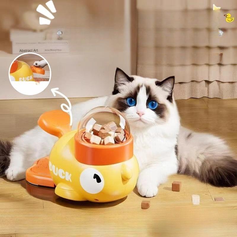 Dog Self-hi To Relieve Boredom and Leak Food Toy, Small Yellow Duck Freeze-dried Transmitter, Interactive Cat Toy