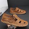 Summer Black/brown Slippers Mens Hot Sale Sandals Fashion Casual Sandals Beach Shoes Walking Sandalias Handmade Cool Flat Shoes