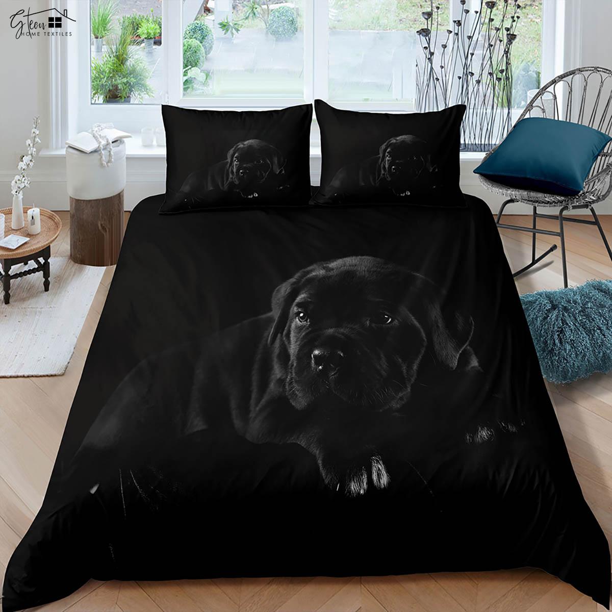 

Милый мультяшный рождественский принт с собакой, пододеяльник, мягкий и удобный пододеяльник, наволочка, комплект постельного белья из 3 предметов EU 135x200cm 2PCS