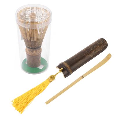 Set de 3 Piezas para Preparar Matcha de Bambú Batidor de Té Matcha Gancho Cuchara de Bambú Chashaku Cucharadita