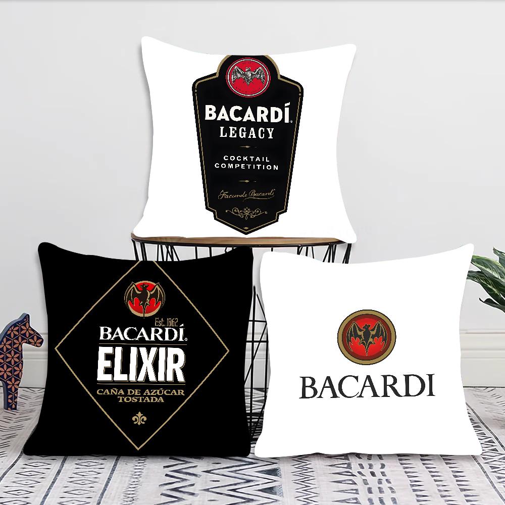 Spirituosen B-Bacardi-i Kissenbezug Quadratisches Kissen Schlafzimmer Sofa Freizeit Komfortkissen Auto Wohnzimmer Heimdekoration